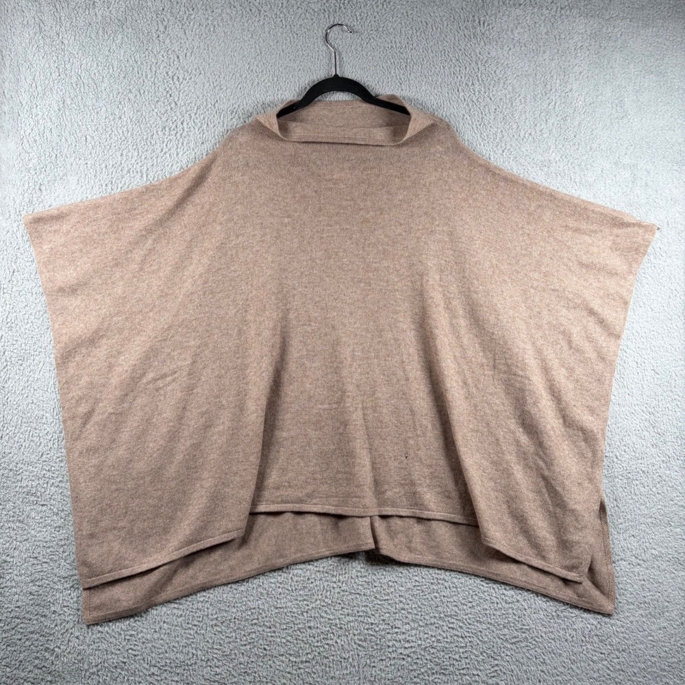 J.Crew Cashmere Wool Blend Poncho Sweater Heathered Tan Camel Oversized One Size
